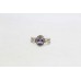 Oxidized Ring Silver 925 Sterling Women's Purple Zircon & Marcasite Stones A581